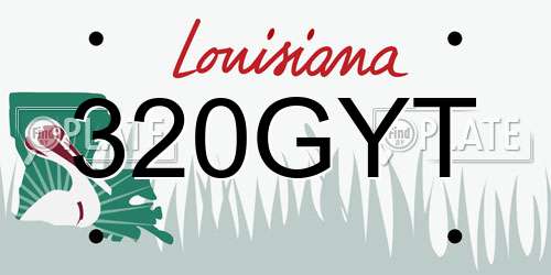 320GYT Louisiana License Plate