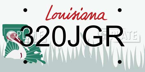 320JGR Louisiana License Plate