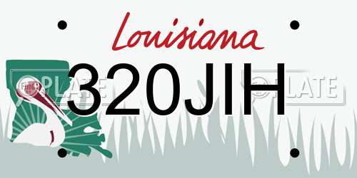 320JIH Louisiana License Plate