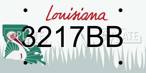 3217BB Louisiana License Plate