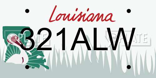 321ALW Louisiana License Plate