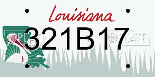 321B17 Louisiana License Plate
