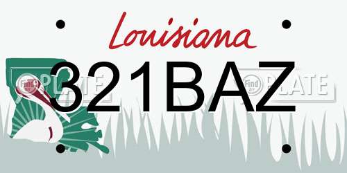 321BAZ Louisiana License Plate
