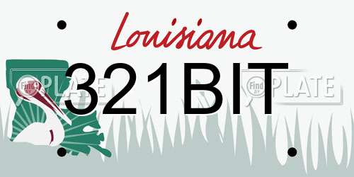 321BIT Louisiana License Plate