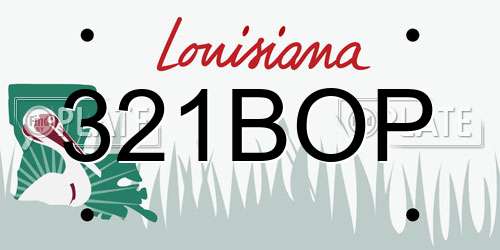 321BOP Louisiana License Plate