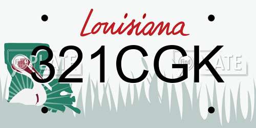 321CGK Louisiana License Plate
