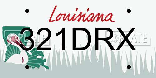 321DRX Louisiana License Plate