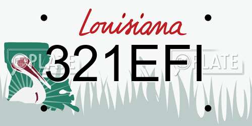 321EFI Louisiana License Plate