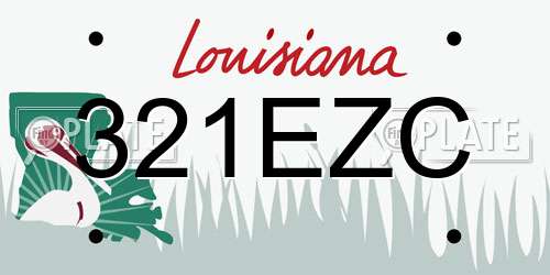 321EZC Louisiana License Plate