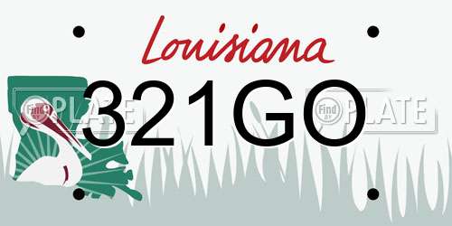 321GO Louisiana License Plate