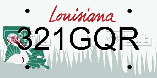 321GQR Louisiana License Plate