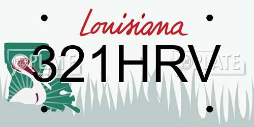 321HRV Louisiana License Plate