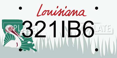 321IB6 Louisiana License Plate