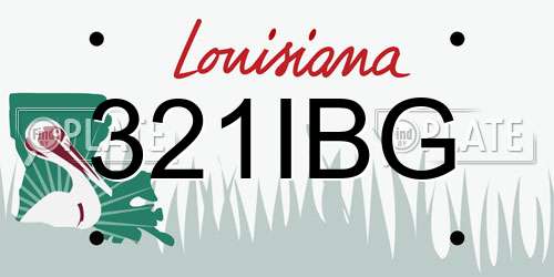 321IBG Louisiana License Plate