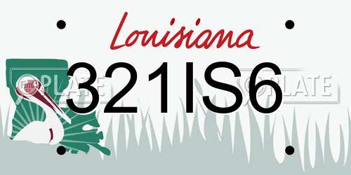 321IS6 Louisiana License Plate