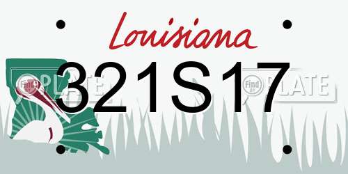 321S17 Louisiana License Plate