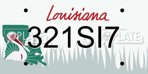 321SI7 Louisiana License Plate