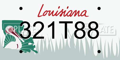 321T88 Louisiana License Plate