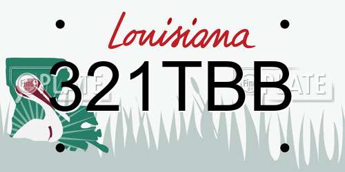 321TBB Louisiana License Plate