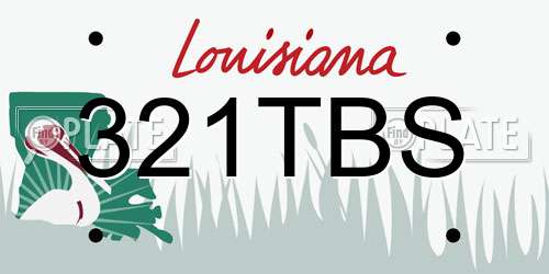 321TBS Louisiana License Plate