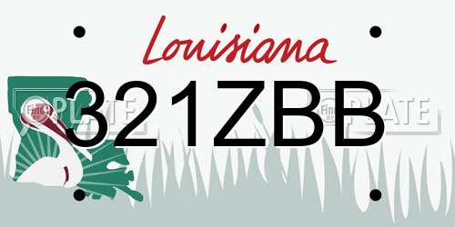 321ZBB Louisiana License Plate