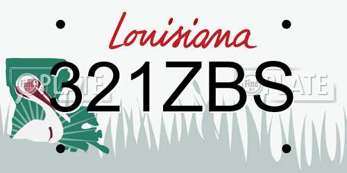 321ZBS Louisiana License Plate
