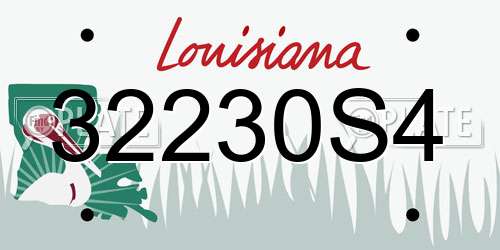 32230S4 Louisiana License Plate