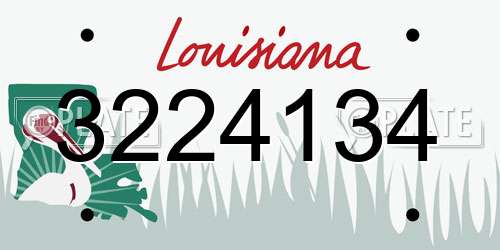 3224134 Louisiana License Plate
