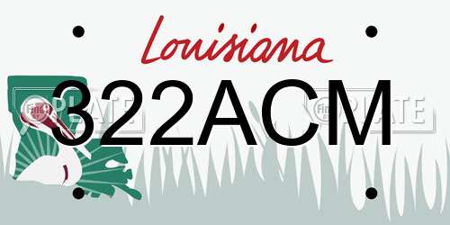 322ACM Louisiana License Plate