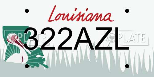 322AZL Louisiana License Plate