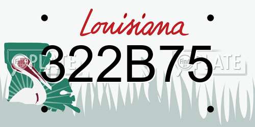322B75 Louisiana License Plate