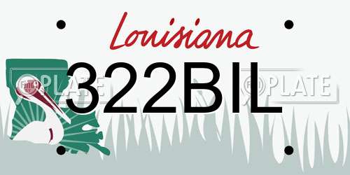 322BIL Louisiana License Plate