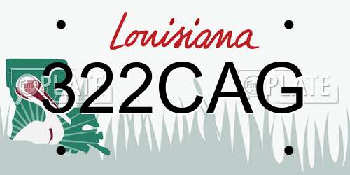 322CAG Louisiana License Plate