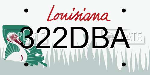 322DBA Louisiana License Plate