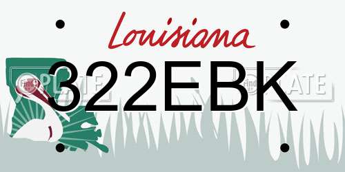322EBK Louisiana License Plate
