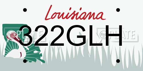 322GLH Louisiana License Plate
