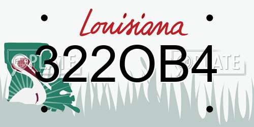 322OB4 Louisiana License Plate