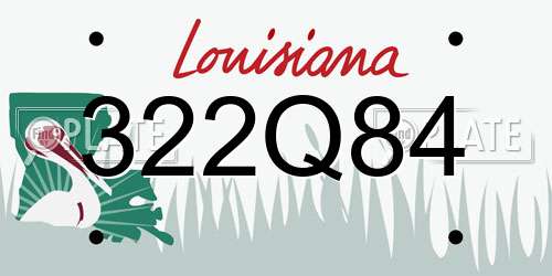 322Q84 Louisiana License Plate