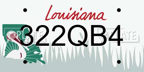 322QB4 Louisiana License Plate