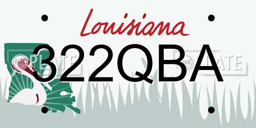 322QBA Louisiana License Plate