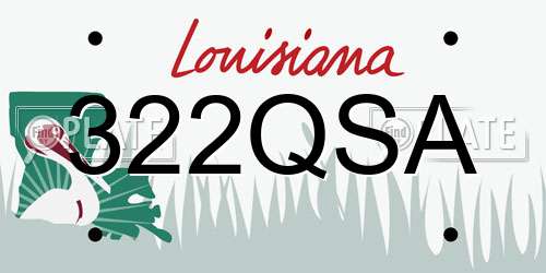322QSA Louisiana License Plate