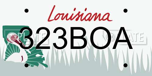323BOA Louisiana License Plate