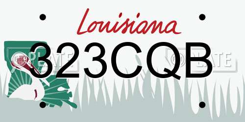 323CQB Louisiana License Plate