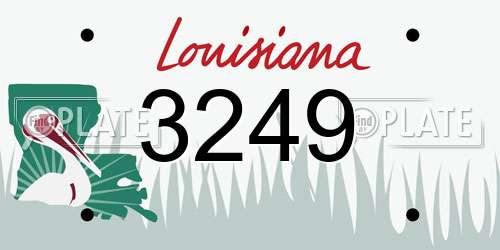 3249 Louisiana License Plate