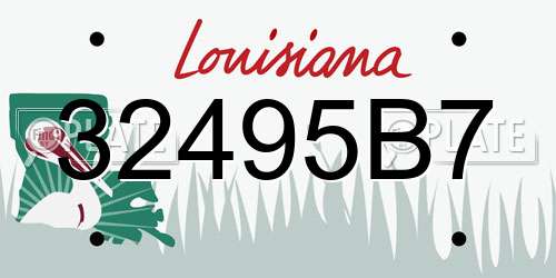32495B7 Louisiana License Plate