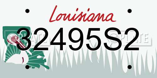 32495S2 Louisiana License Plate