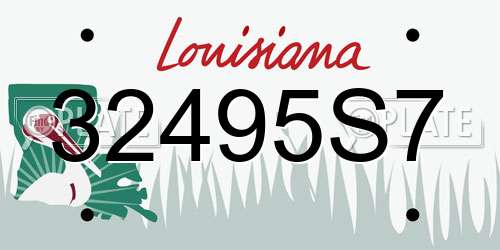 32495S7 Louisiana License Plate