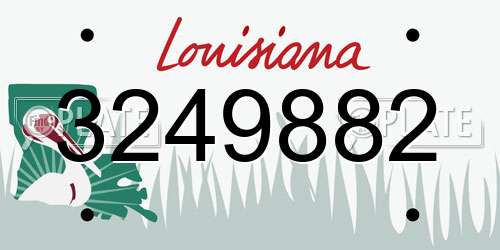 3249882 Louisiana License Plate