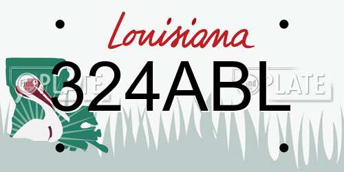 324ABL Louisiana License Plate