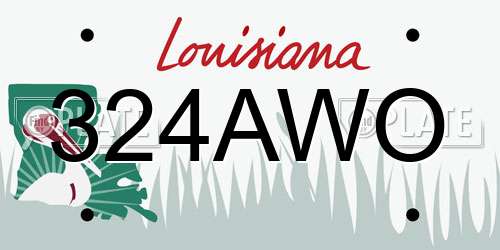 324AWO Louisiana License Plate